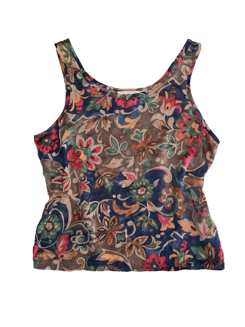 Victoriaโs Secret Gold Label Vintage 100% Silk Floral Tank Top Small